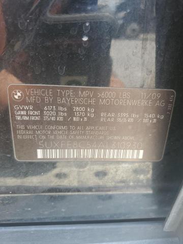 5UXFE8C54AL310930 - 2010 BMW X5 XDRIVE48I Qara foto 13