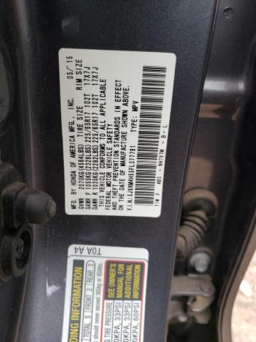 5J6RM4H55FL077791 - 2015 HONDA CR-V EX GRAY photo 12