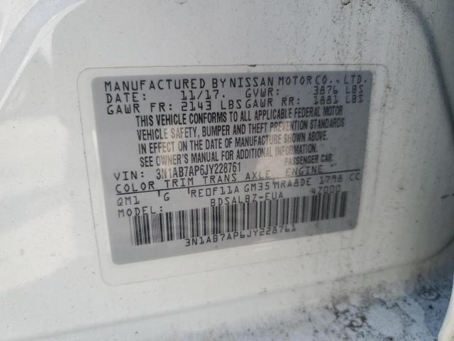 3N1AB7AP6JY228761 - 2018 NISSAN SENTRA S Ağ foto 13