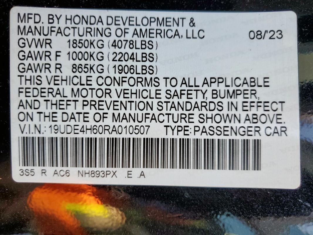 19UDE4H60RA010507 - 2024 ACURA INTEGRA A-SPEC TECH BLACK photo 12