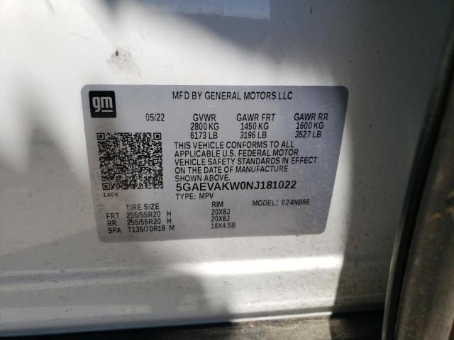 5GAEVAKW0NJ181022 - 2022 BUICK ENCLAVE ESSENCE WHITE photo 12