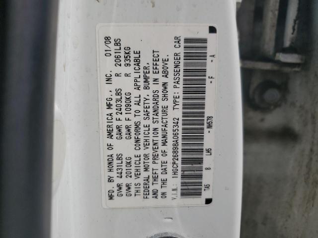1HGCP26898A065342 - 2008 HONDA ACCORD EXL WHITE photo 12