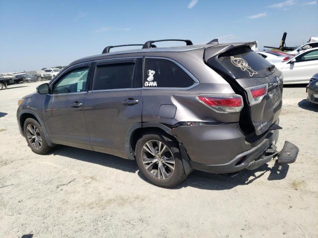 5TDKKRFHXGS137541 - 2016 TOYOTA HIGHLANDER XLE GRAY photo 2