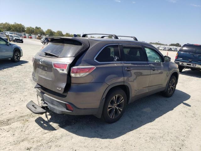 5TDKKRFHXGS137541 - 2016 TOYOTA HIGHLANDER XLE GRAY photo 3