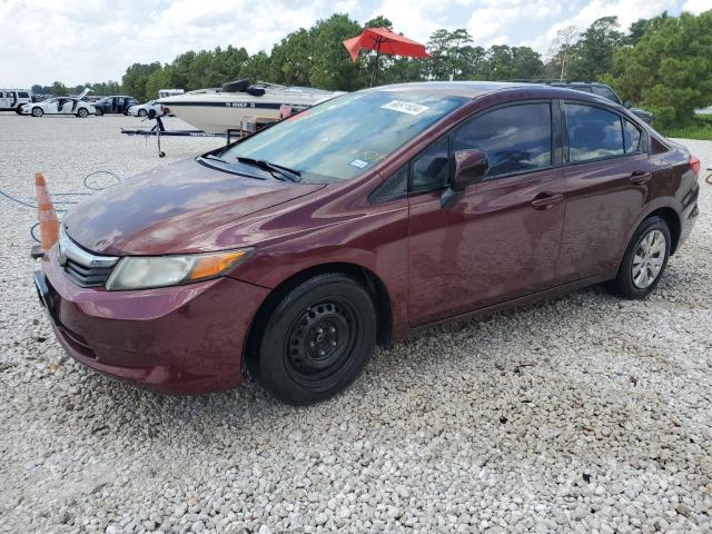 19XFB2F58CE107490 - 2012 HONDA CIVIC LX BURGUNDY photo 1