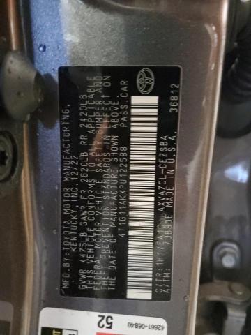 4T1G11AKXPU122588 - 2023 TOYOTA CAMRY SE NIGHT SHADE GRAY photo 12