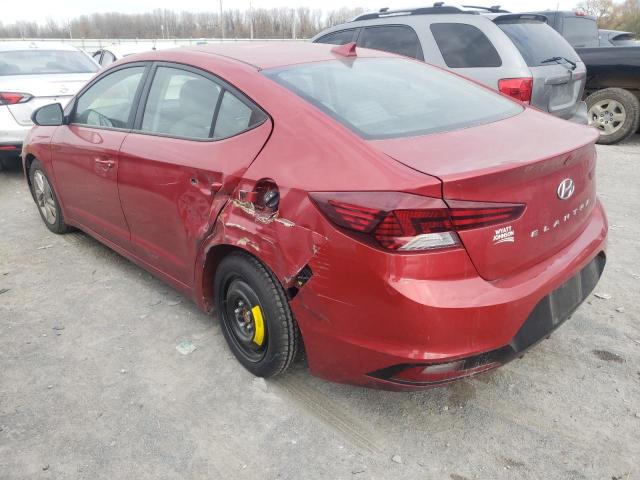 5NPD84LF4KH470202 - 2019 HYUNDAI ELANTRA SEL RED photo 3