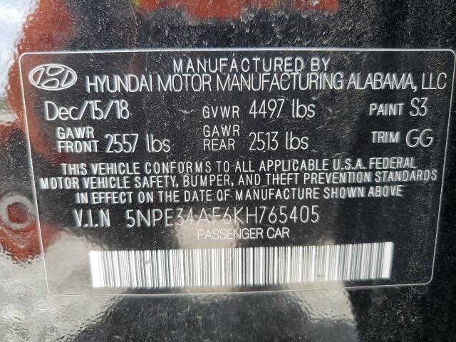 5NPE34AF6KH765405 - 2019 HYUNDAI SONATA LIMITED BLACK photo 13