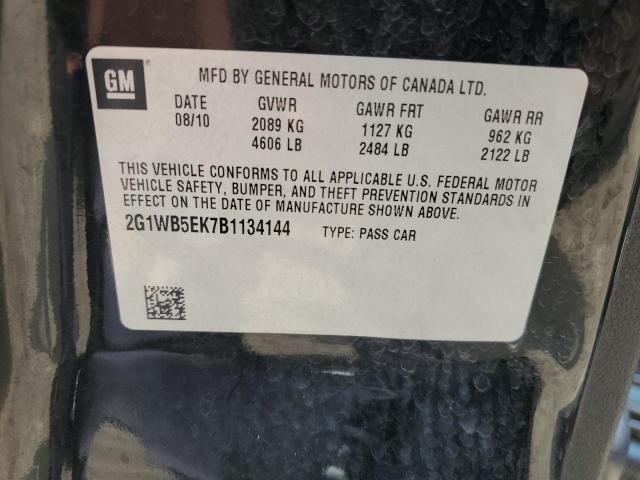 2G1WB5EK7B1134144 - 2011 CHEVROLET IMPALA LT 黑色 照片 12