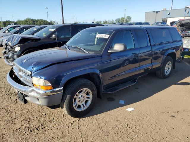 1D7GL42K34S700168 - 2004 DODGE DAKOTA SLT BLUE photo 1