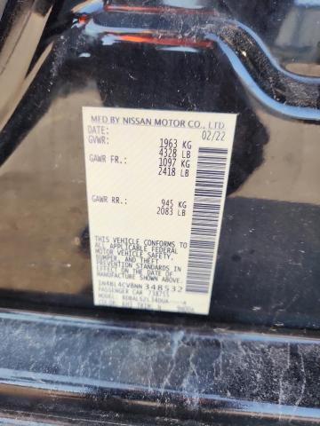 1N4BL4CV8NN348532 - 2022 NISSAN ALTIMA SR 黑色 照片 12