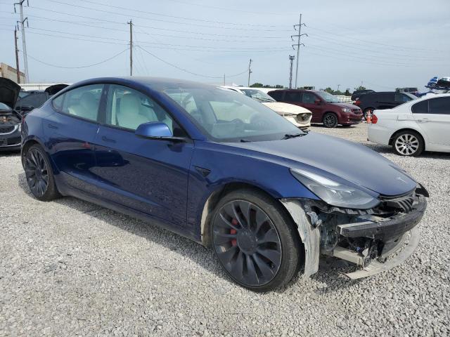 5YJ3E1EC9MF013411 - 2021 TESLA MODEL 3 BLUE photo 4