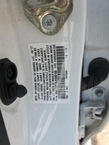 19XFC2F7XJE000100 - 2018 HONDA CIVIC EX 白色 照片 13