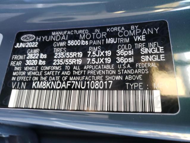 KM8KNDAF7NU108017 - 2022 HYUNDAI IONIQ 5 SEL GREEN photo 10