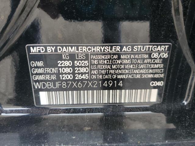 WDBUF87X67X214914 - 2007 MERCEDES-BENZ E 350 4MATIC BLACK photo 12