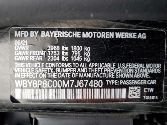 WBY8P8C00M7J67480 - 2021 BMW I3 S REX BLUE photo 12