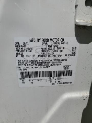 2LMDJ8JK6DBL16827 - 2013 LINCOLN MKX WHITE photo 13