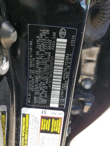4T1C11AK3LU315741 - 2020 TOYOTA CAMRY LE BLACK photo 12