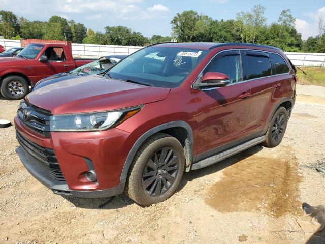 5TDKZRFH6KS323145 - 2019 TOYOTA HIGHLANDER SE MAROON photo 1