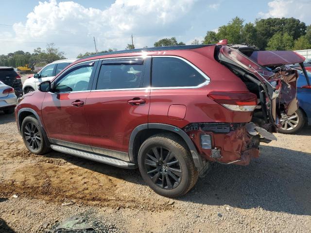 5TDKZRFH6KS323145 - 2019 TOYOTA HIGHLANDER SE MAROON photo 2