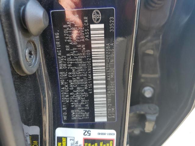 4T1G11AK4NU062109 - 2022 TOYOTA CAMRY SE BLACK photo 12