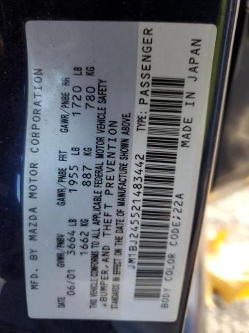 JM1BJ245521483442 - 2002 MAZDA PROTEGE PR5 蓝色 照片 10