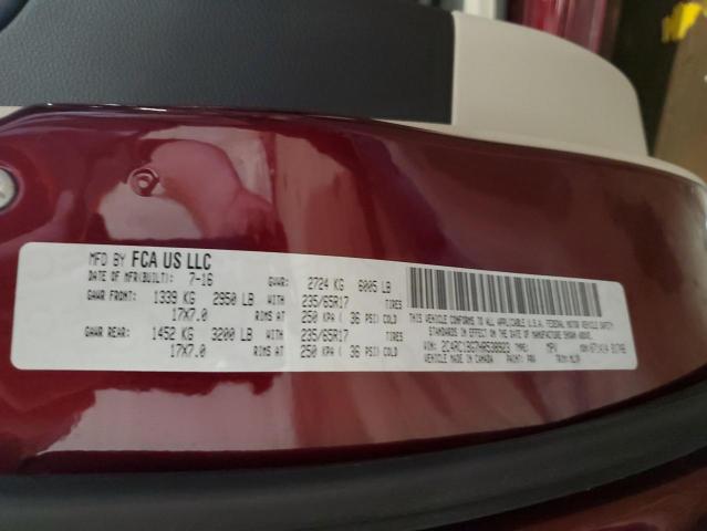 2C4RC1BG7HR538923 - 2017 CHRYSLER PACIFICA TOURING L 勃艮第红 照片 13