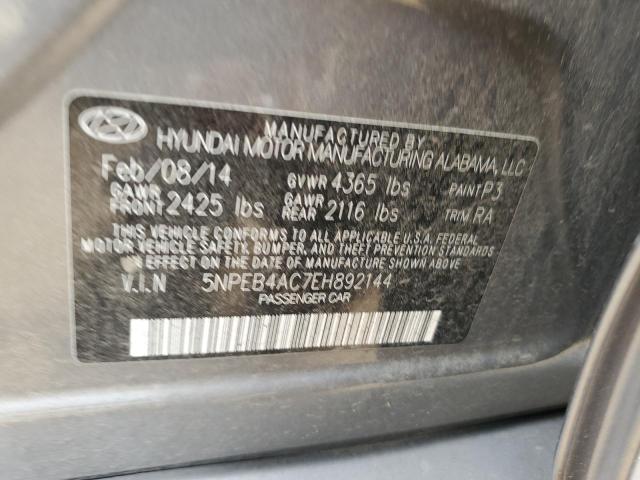 5NPEB4AC7EH892144 - 2014 HYUNDAI SONATA GLS SILVER photo 12