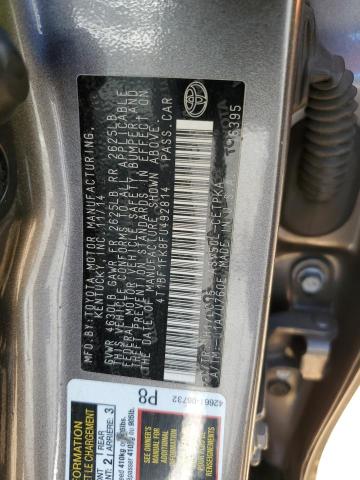 4T1BF1FK8FU492814 - 2015 TOYOTA CAMRY LE GRAY photo 12