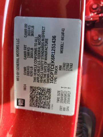 1GCPTCEK6R1251436 - 2024 CHEVROLET COLORADO LT BURGUNDY photo 12