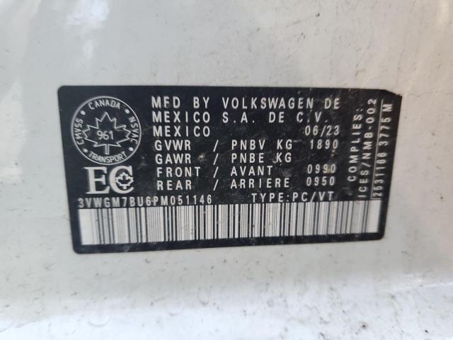 3VWGM7BU6PM051146 - 2023 VOLKSWAGEN JETTA SEL WHITE photo 12