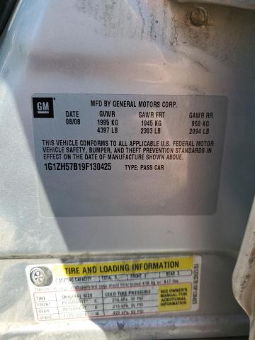 1G1ZH57B19F130425 - 2009 CHEVROLET MALIBU 1LT 银色 照片 13