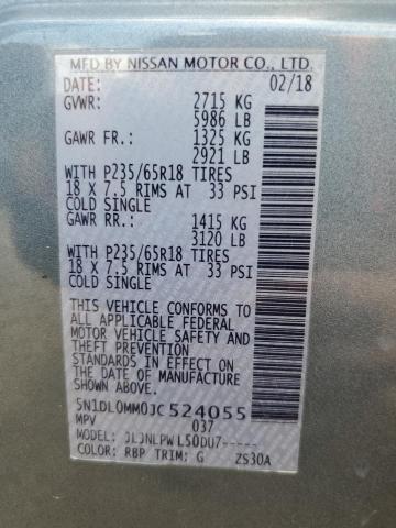 5N1DL0MM0JC524055 - 2018 INFINITI QX60 SILVER photo 13