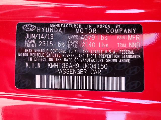 KMHT36AH9LU004150 - 2020 HYUNDAI VELOSTER N RED photo 12