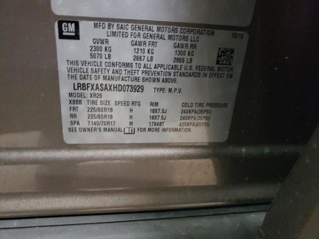 LRBFXASAXHD073929 - 2017 BUICK ENVISION PREFERRED Qəhvəyi foto 13