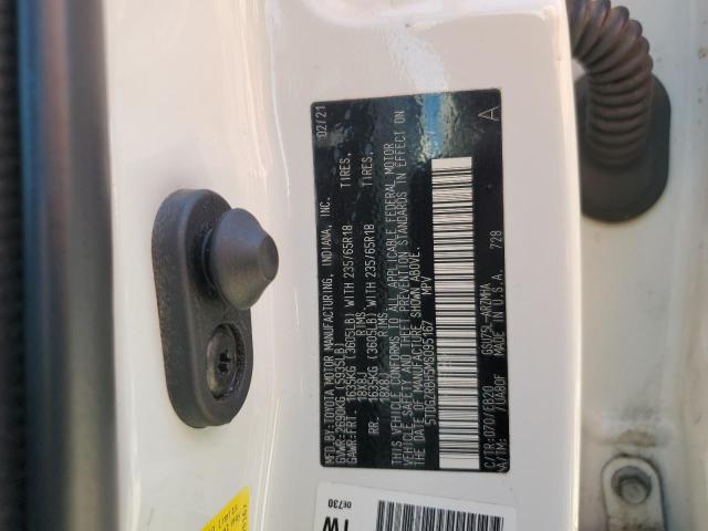 5TDGZRBH5MS095167 - 2021 TOYOTA HIGHLANDER XLE WHITE photo 13