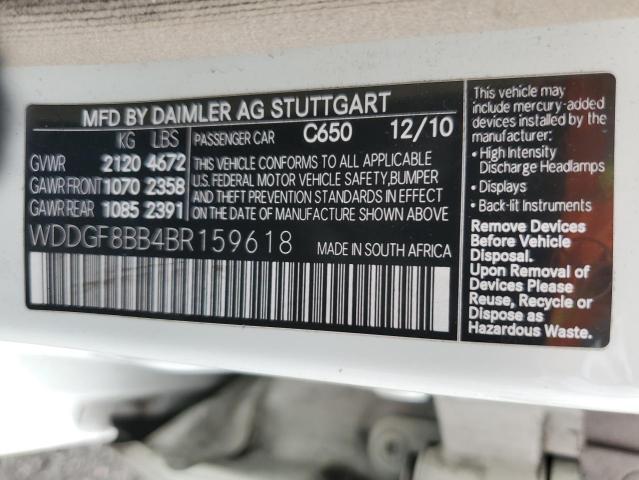 WDDGF8BB4BR159618 - 2011 MERCEDES-BENZ C 300 4MATIC WHITE photo 12