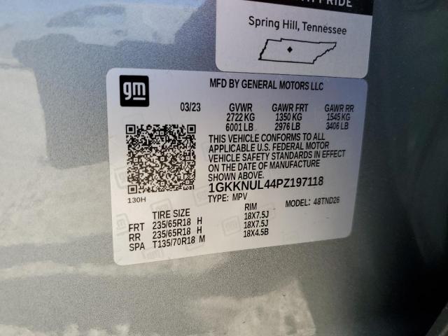 1GKKNUL44PZ197118 - 2023 GMC ACADIA SLT SILVER photo 13