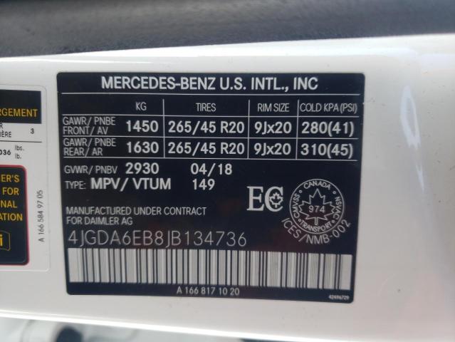 4JGDA6EB8JB134736 - 2018 MERCEDES-BENZ GLE 43 AMG WHITE photo 14