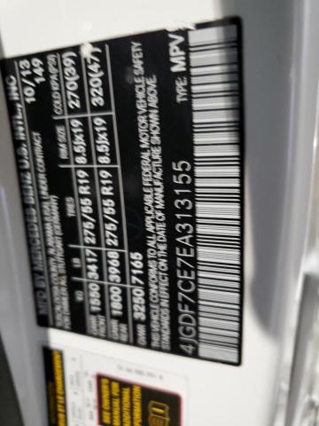 4JGDF7CE7EA313155 - 2014 MERCEDES-BENZ GL 450 4MATIC WHITE photo 13