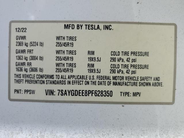 7SAYGDEE8PF628350 - 2023 TESLA MODEL Y Ağ foto 12