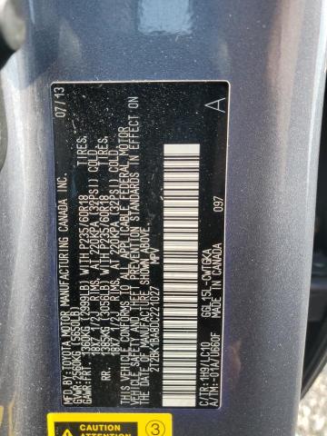 2T2BK1BA8DC221027 - 2013 LEXUS RX 350 BASE GRAY photo 14