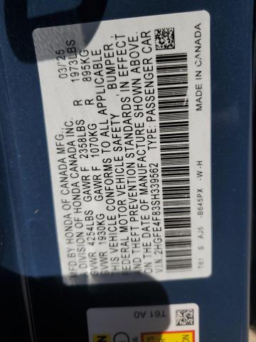 2HGFE4F83SH339562 - 2025 HONDA CIVIC SPORT Көк фото 12