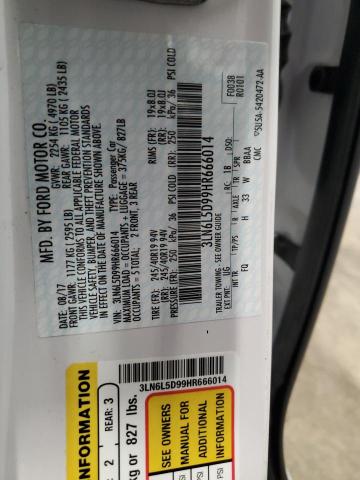 3LN6L5D99HR666014 - 2017 LINCOLN MKZ SELECT თეთრი ფოტო 13