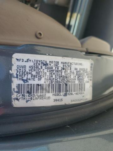 4T1BF28B43U324800 - 2003 TOYOTA AVALON XL ტურკოუსი ფოტო 12