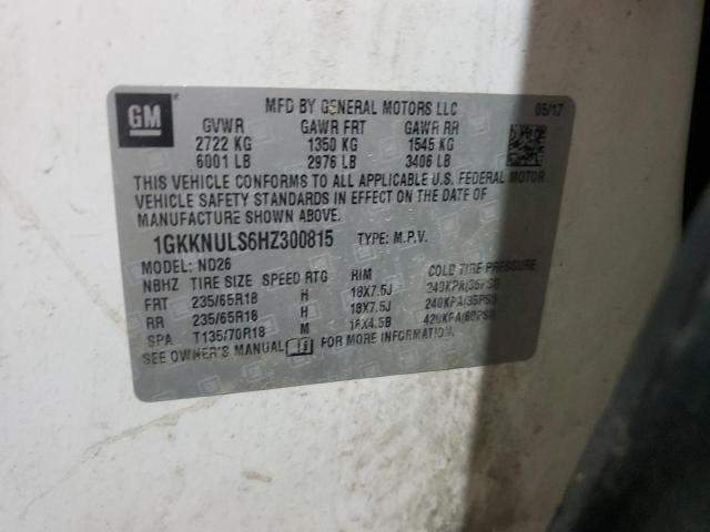 1GKKNULS6HZ300815 - 2017 GMC ACADIA SLT-1 WHITE photo 13