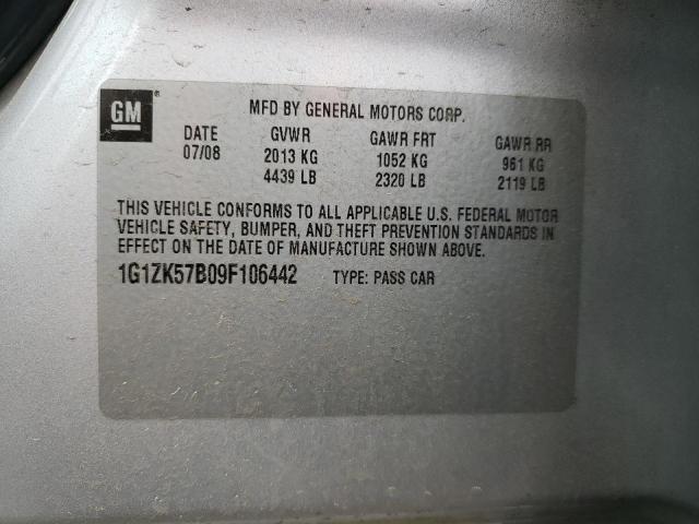 1G1ZK57B09F106442 - 2009 CHEVROLET MALIBU LTZ ვერცხლისფერი ფოტო 13