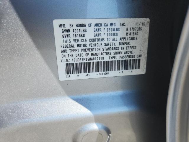 19UDE2F35HA010319 - 2017 ACURA ILX BASE WATCH PLUS SILVER photo 12