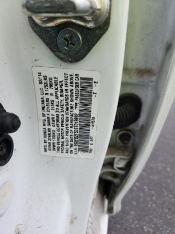 19XFB2F50EE019892 - 2014 HONDA CIVIC LX WHITE photo 13
