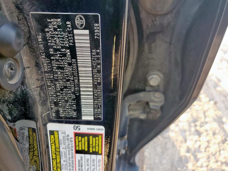 4T1B11HK0JU556638 - 2018 TOYOTA CAMRY L BLACK photo 12